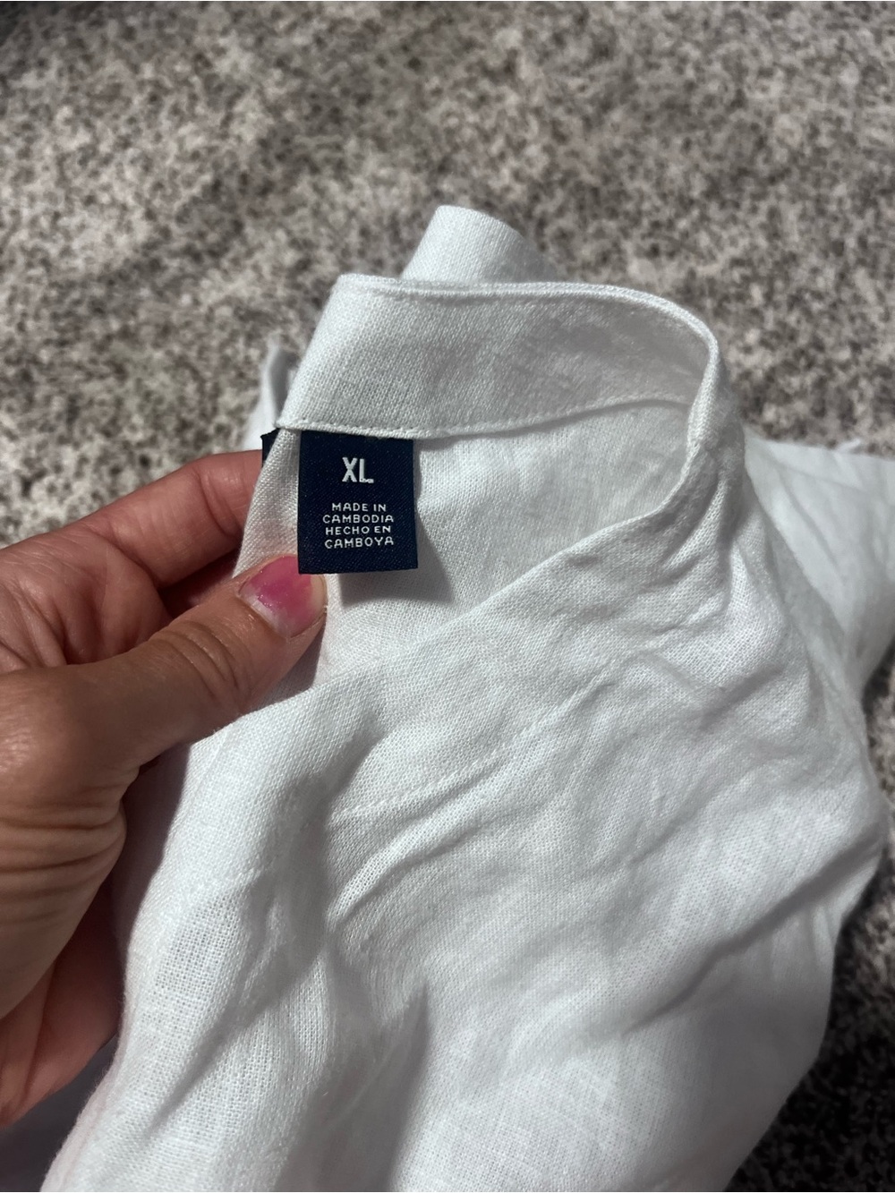 Lands’ End XL White Linen Blend Split Neck Tunic 3/4 Sleeve Relaxed Top - Picture 10 of 10